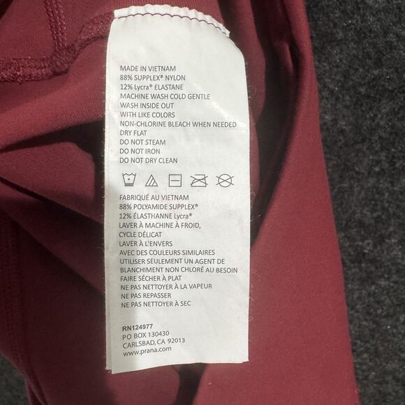 prAna Leggings Women's XL Extra Large Red High Rise Yoga Pants Stretch Athletic - Picture 9 of 10